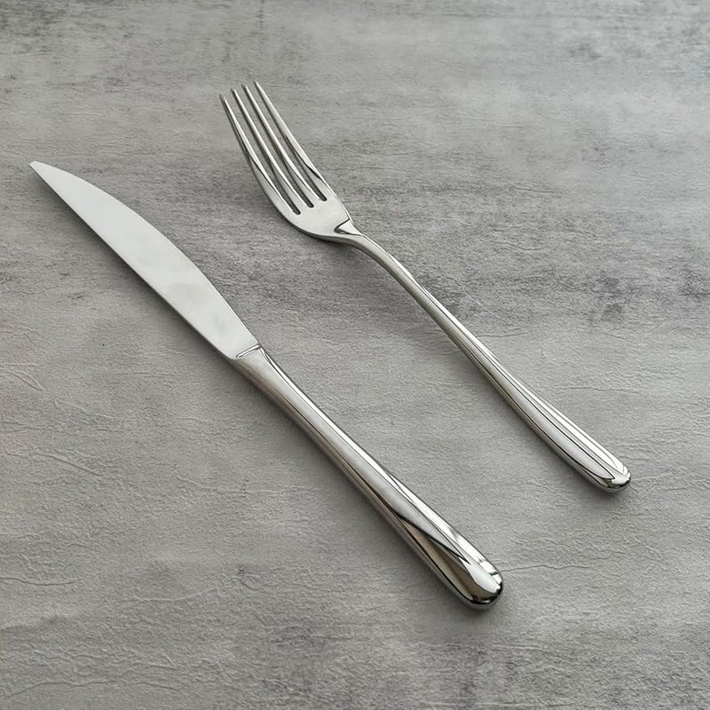 مجموعة سكاكين ستيك 304 من الفولاذ المقاوم للصدأ مصقولة بالمرآة سميكة ومتينة أدوات مائدة بدرجة فندقية - Image 3